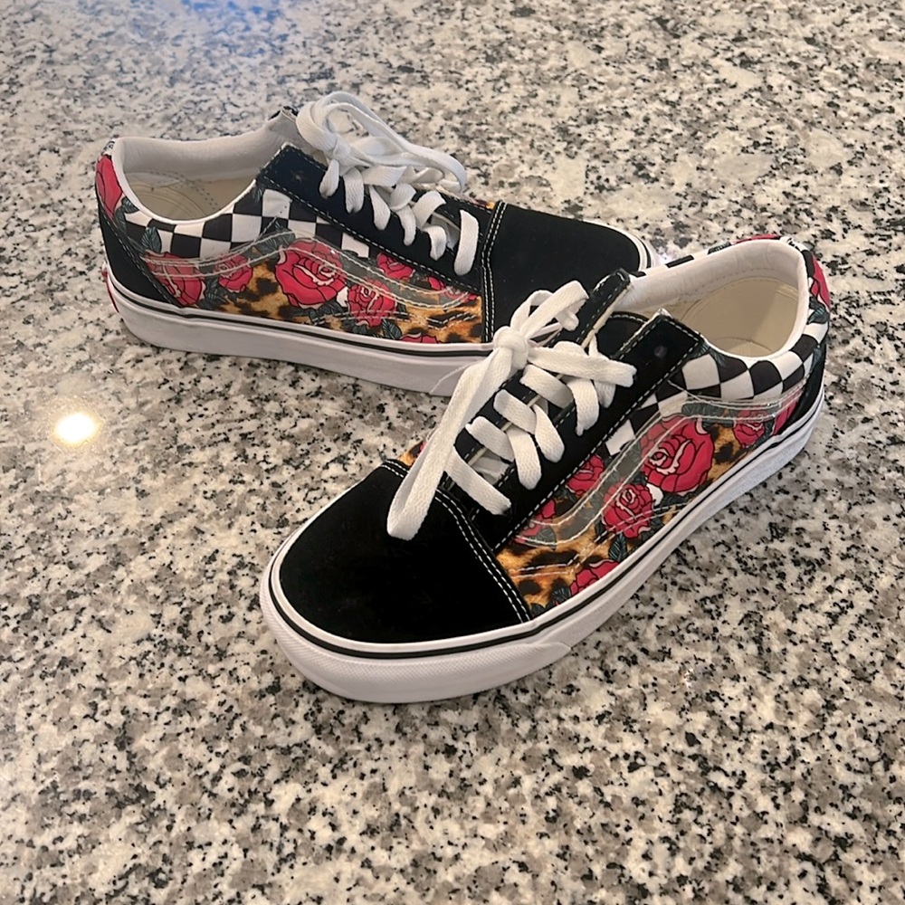 Vans Old Skool floral and leopard print skate shoes - 7.5